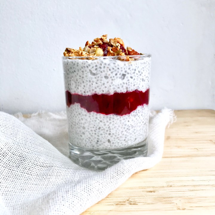 Kefir Chia Pudding with Maple-Ginger Cranberry&nbsp;Sauce