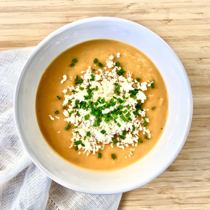 Chipotle-Cheddar Butternut Squash and Leek&nbsp;Soup