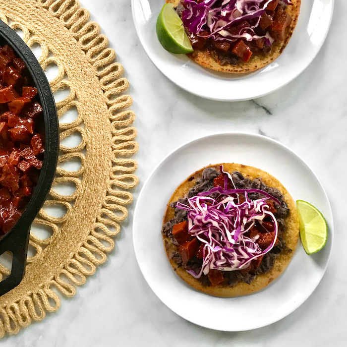 Red Chile Style Lengua&nbsp;Tostadas